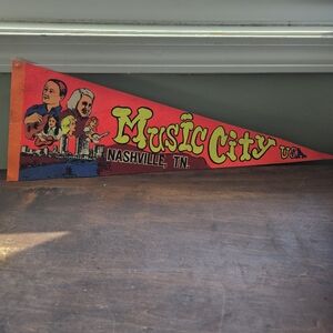 Vintage Music City USA Pennant